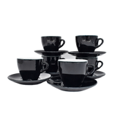 TAZA NEGRA CAPPUCCINO JUEGO DE 6