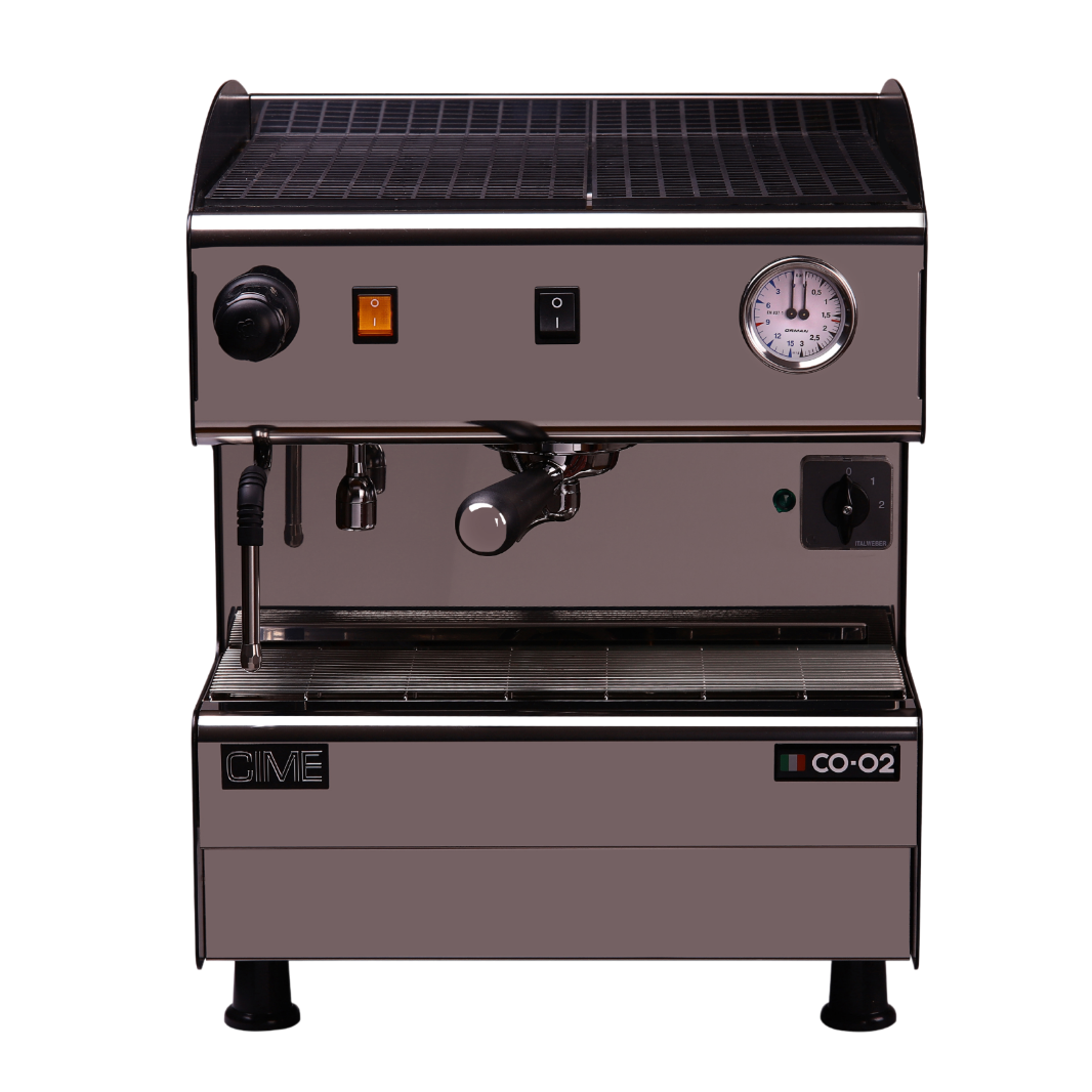 Cafetera Industrial y Profesional Semiautomática de 1 Grupo Marca Cime Modelo CO02 Vista frente